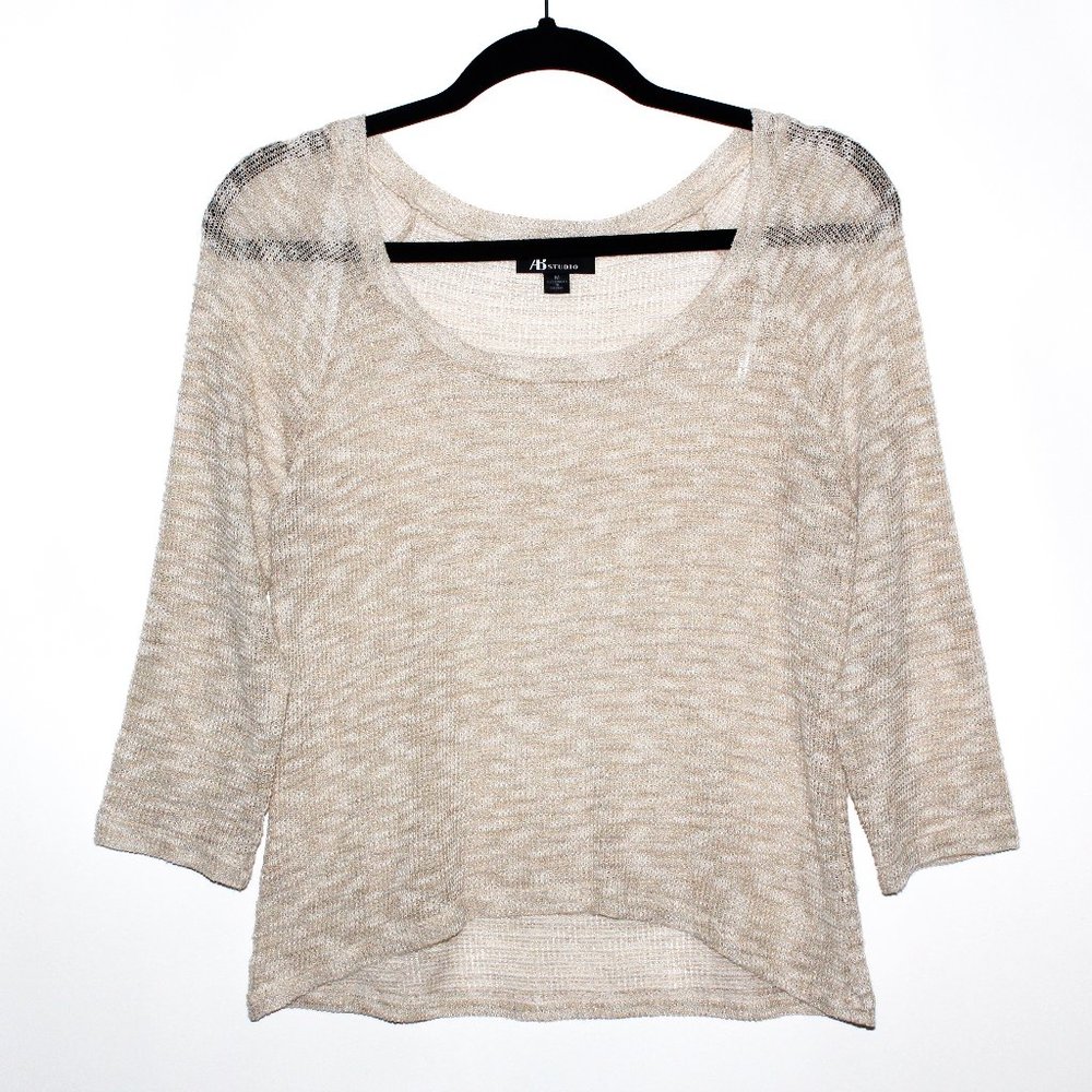 Vintage 90s AB Studio Lurex Open-Weave Sweater Top